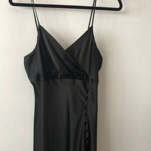 ZARA Silky slip dress button detail